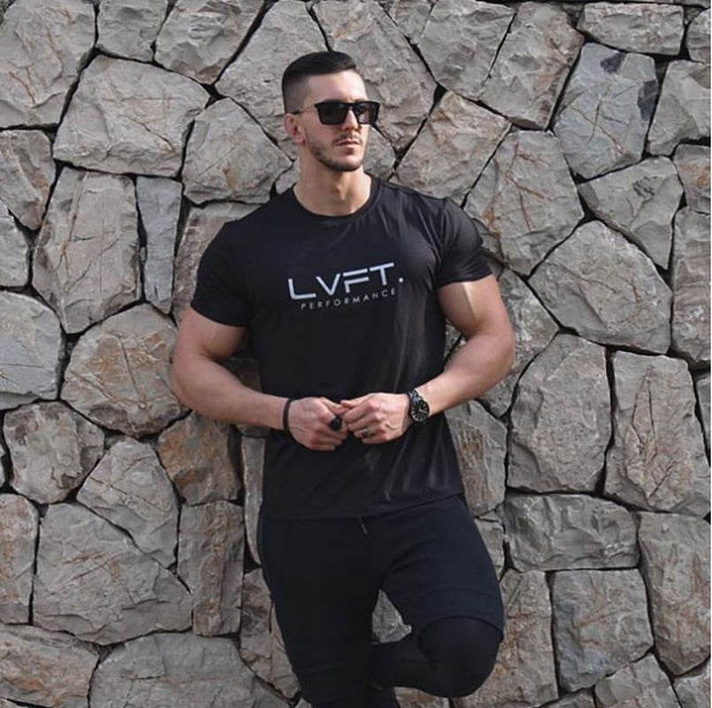 LIVE FIT Mens Gym Top LVFT Training Exercise Sports T-Shirt Vest for Work Out