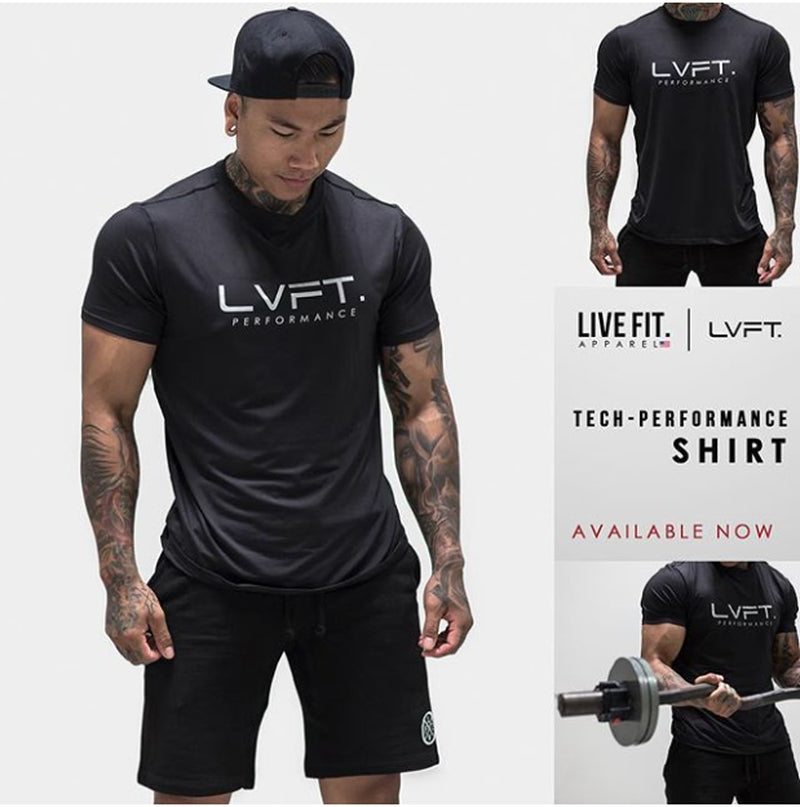 LIVE FIT Mens Gym Top LVFT Training Exercise Sports T-Shirt Vest for Work Out