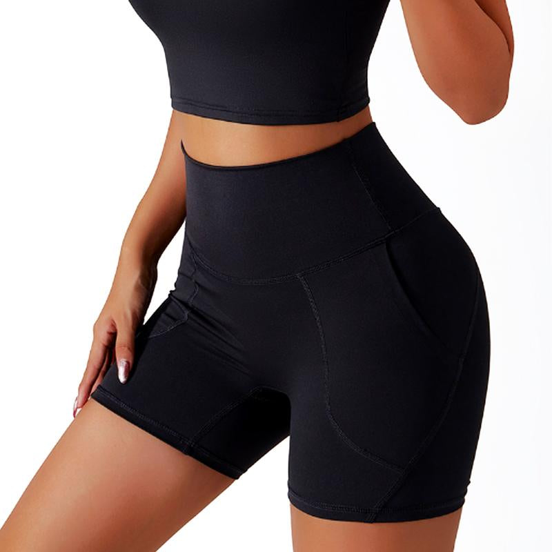 Athletic Woman High Waist Workout Shorts Gym Outfits