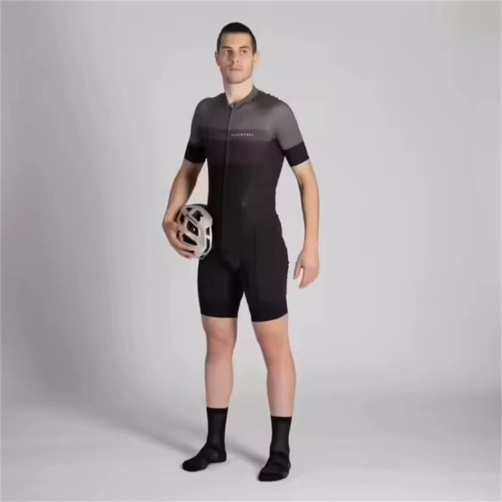 Van/Rysel Road Racing Suit Racer White Triathlon Summer Tights One-Piece Pants Cycling Suit Breathable Outdoor Sports Clothes