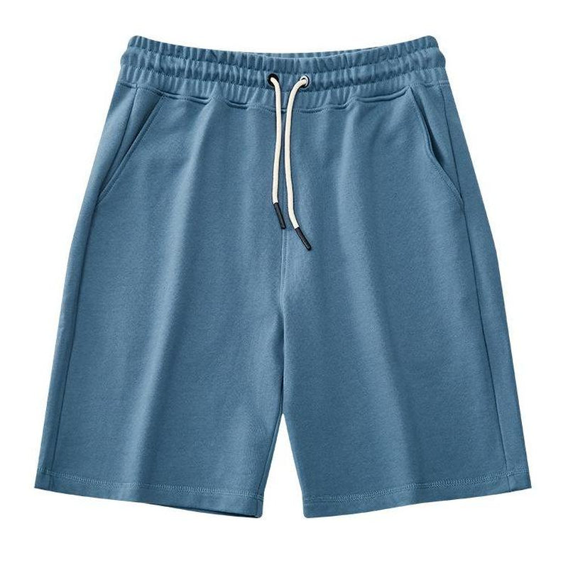 EVELLYHOOTD 7" GSM360 Gray Plain Cotton Sweat Shorts for Men Heavyweight Drawstring Essential Clean Fit Gym Shorts Summer Sweat Shorts M102