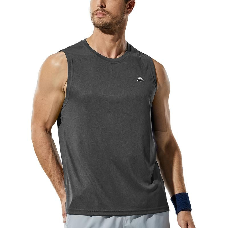 Haimont Men'S Workout Tank Top Dry Fit UPF 50 Sleeveless Muscle Tee Shirts for Swim, Running, Hiking, Beach