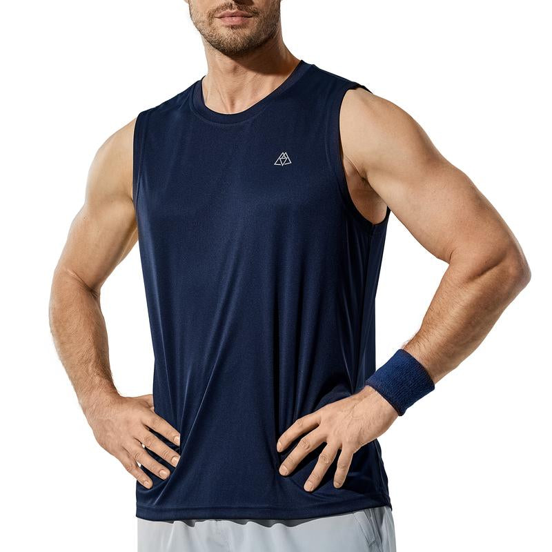 Haimont Men'S Workout Tank Top Dry Fit UPF 50 Sleeveless Muscle Tee Shirts for Swim, Running, Hiking, Beach