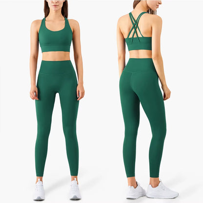 Yoga Set Women Sportswear Fitness Suits No Front Seam Soft Yoga Wear Workout Clothes for Women Gym Set Sports Clothing