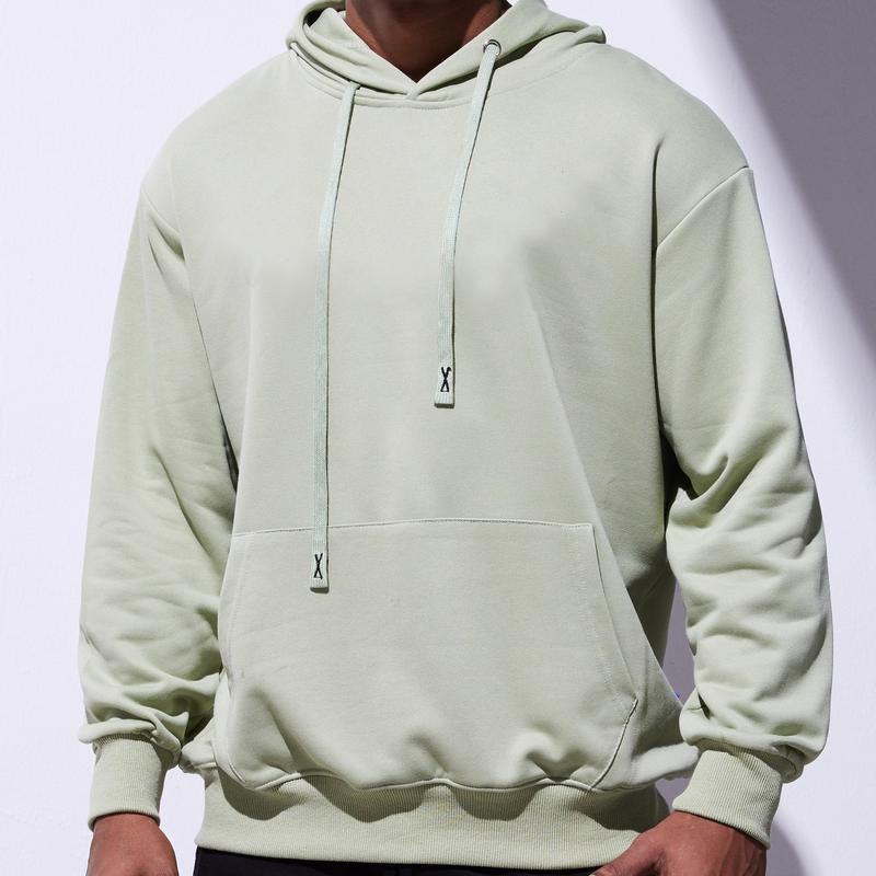 Mens Hooded Sweatshirts Casual Lightweight Hoodie Solid Color Long Sleeve Athletic Sweatshirts with Pocket Menswear Sweaters Pullover
