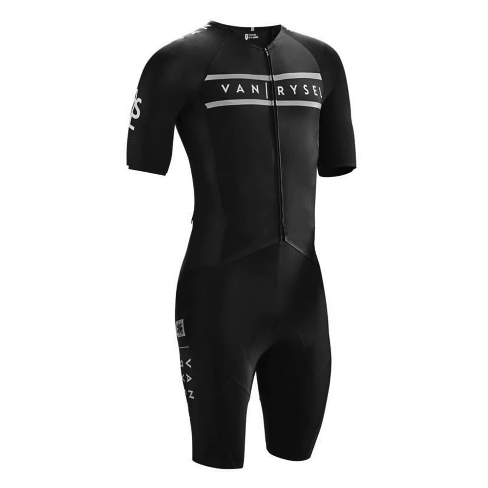Van/Rysel Road Racing Suit Racer White Triathlon Summer Tights One-Piece Pants Cycling Suit Breathable Outdoor Sports Clothes