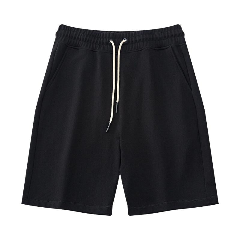 EVELLYHOOTD 7" GSM360 Gray Plain Cotton Sweat Shorts for Men Heavyweight Drawstring Essential Clean Fit Gym Shorts Summer Sweat Shorts M102