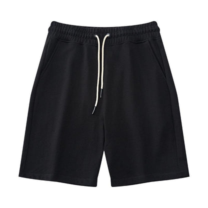 EVELLYHOOTD 7" GSM360 Gray Plain Cotton Sweat Shorts for Men Heavyweight Drawstring Essential Clean Fit Gym Shorts Summer Sweat Shorts M102
