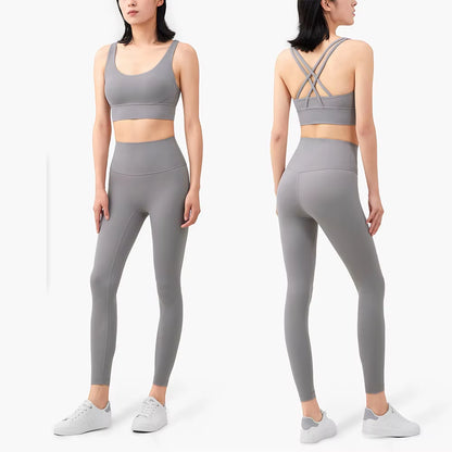 Yoga Set Women Sportswear Fitness Suits No Front Seam Soft Yoga Wear Workout Clothes for Women Gym Set Sports Clothing