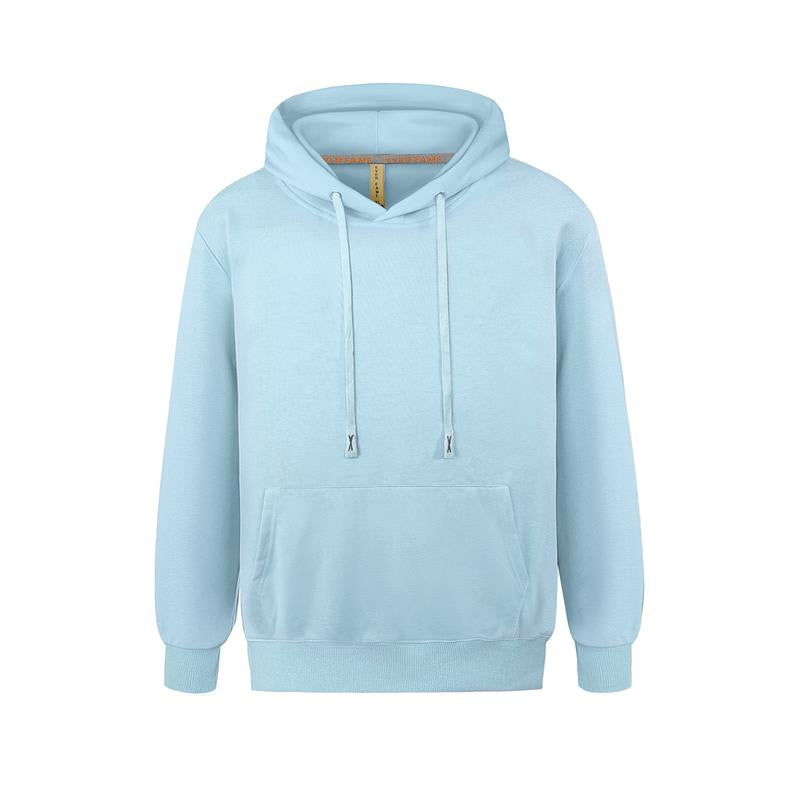 Mens Hooded Sweatshirts Casual Lightweight Hoodie Solid Color Long Sleeve Athletic Sweatshirts with Pocket Menswear Sweaters Pullover