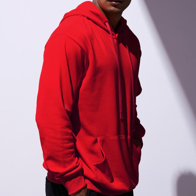 Mens Hooded Sweatshirts Casual Lightweight Hoodie Solid Color Long Sleeve Athletic Sweatshirts with Pocket Menswear Sweaters Pullover