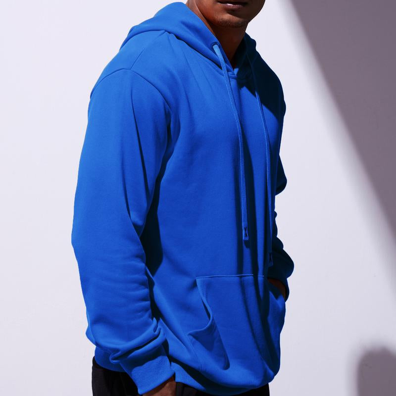 Mens Hooded Sweatshirts Casual Lightweight Hoodie Solid Color Long Sleeve Athletic Sweatshirts with Pocket Menswear Sweaters Pullover