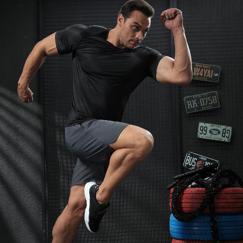 Men Aerofit T-Shirts Lightweight Breathable Moisture Gym