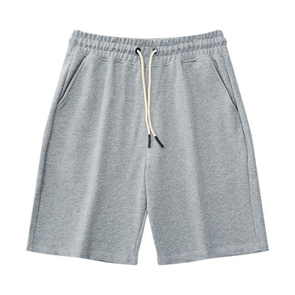 EVELLYHOOTD 7" GSM360 Gray Plain Cotton Sweat Shorts for Men Heavyweight Drawstring Essential Clean Fit Gym Shorts Summer Sweat Shorts M102