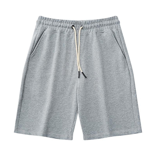 EVELLYHOOTD 7" GSM360 Gray Plain Cotton Sweat Shorts for Men Heavyweight Drawstring Essential Clean Fit Gym Shorts Summer Sweat Shorts M102