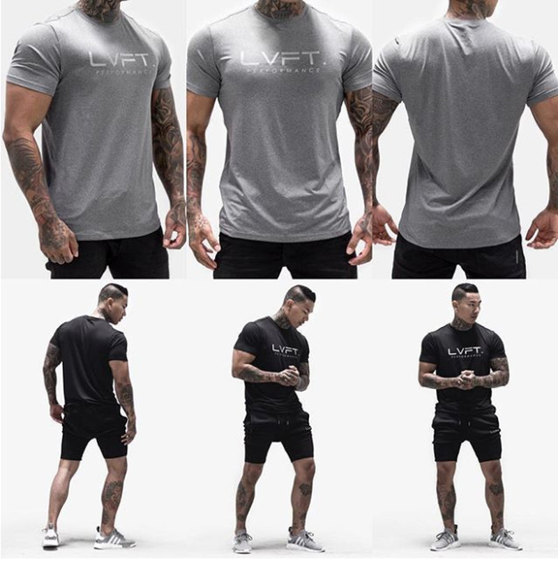 LIVE FIT Mens Gym Top LVFT Training Exercise Sports T-Shirt Vest for Work Out