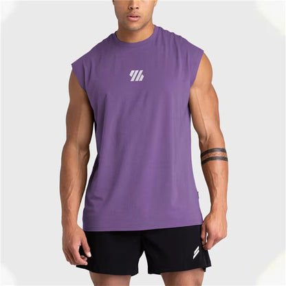 2024 Summer New Gym Vest Men Bodybuilding Sleeveless Sports Tank Top Quick-Drying Mesh Fitness Running Tank Top Men Clothes