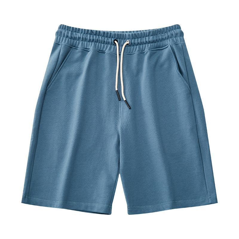 EVELLYHOOTD 7" GSM360 Gray Plain Cotton Sweat Shorts for Men Heavyweight Drawstring Essential Clean Fit Gym Shorts Summer Sweat Shorts M102