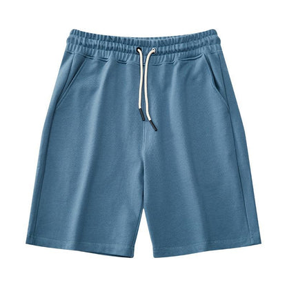 EVELLYHOOTD 7" GSM360 Gray Plain Cotton Sweat Shorts for Men Heavyweight Drawstring Essential Clean Fit Gym Shorts Summer Sweat Shorts M102