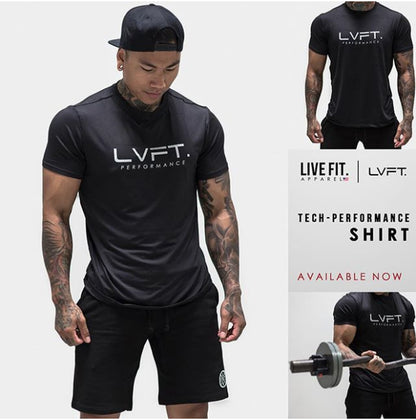 LIVE FIT Mens Gym Top LVFT Training Exercise Sports T-Shirt Vest for Work Out