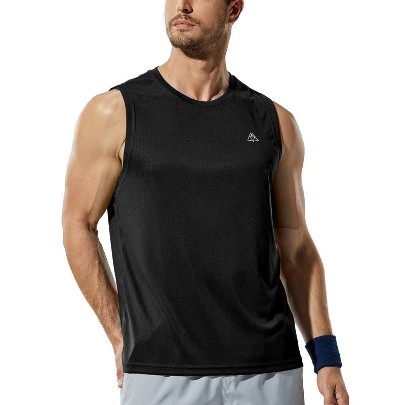 Haimont Men'S Workout Tank Top Dry Fit UPF 50 Sleeveless Muscle Tee Shirts for Swim, Running, Hiking, Beach