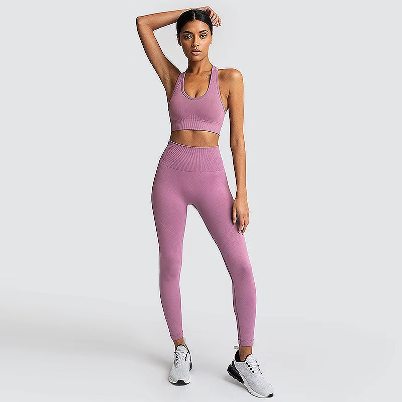 Women'S Seamless Yoga Suit Sportswear Fitness Suit Sports Bra Leggings 2 Piece Sets Gym Clothes Costume for Yoga Female 2023 Hot