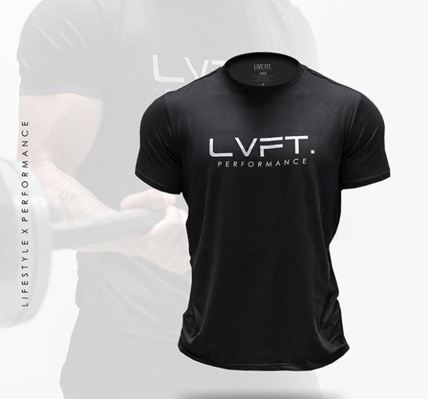 LIVE FIT Mens Gym Top LVFT Training Exercise Sports T-Shirt Vest for Work Out