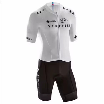 Van/Rysel Road Racing Suit Racer White Triathlon Summer Tights One-Piece Pants Cycling Suit Breathable Outdoor Sports Clothes