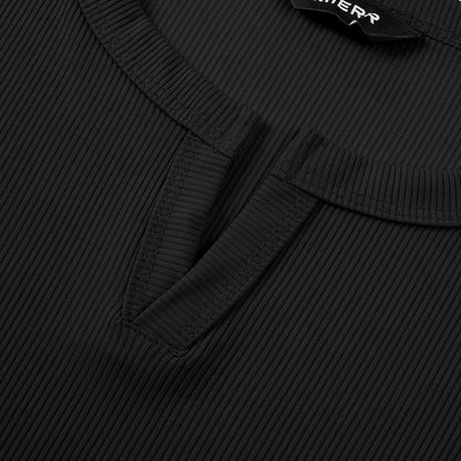 JMIERR Men'S Muscle V-Neck T Shirt Short Sleeve Longline Ribbed Henley Shirt Gym Workout Athletic Tee Shirts