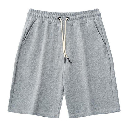 EVELLYHOOTD 7" GSM360 Gray Plain Cotton Sweat Shorts for Men Heavyweight Drawstring Essential Clean Fit Gym Shorts Summer Sweat Shorts M102
