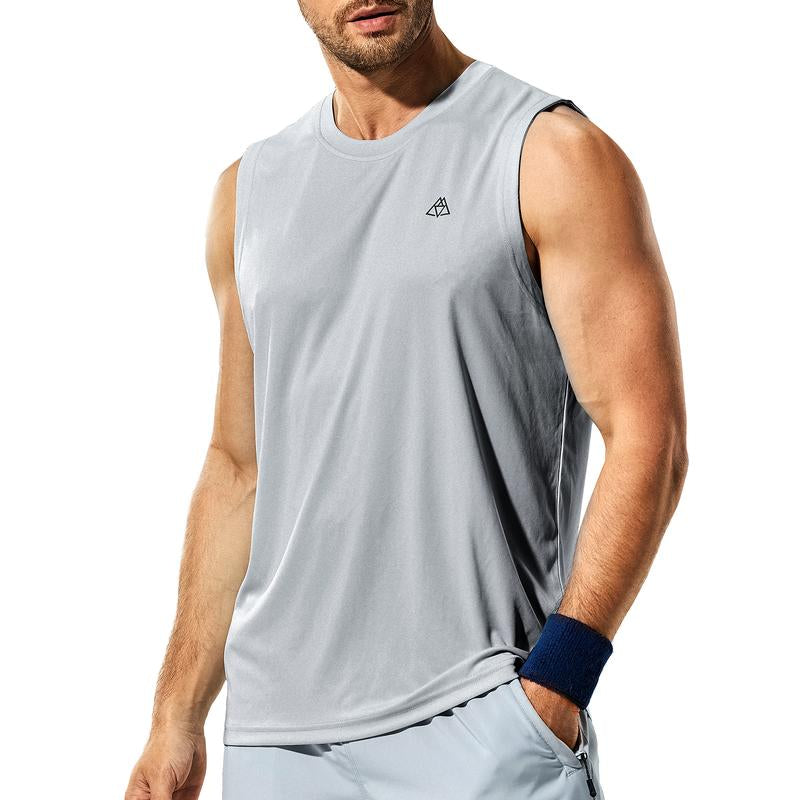 Haimont Men'S Workout Tank Top Dry Fit UPF 50 Sleeveless Muscle Tee Shirts for Swim, Running, Hiking, Beach