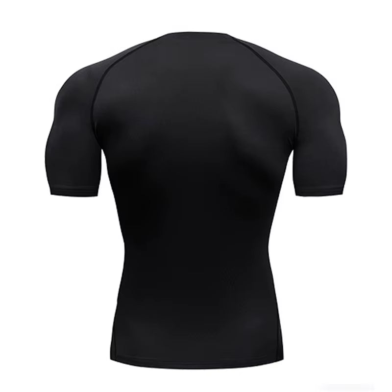 Men'S Compression Top, Active Mid Stretch Breathable Moisture Wicking Workout T-Shirt for Outdoor Sports