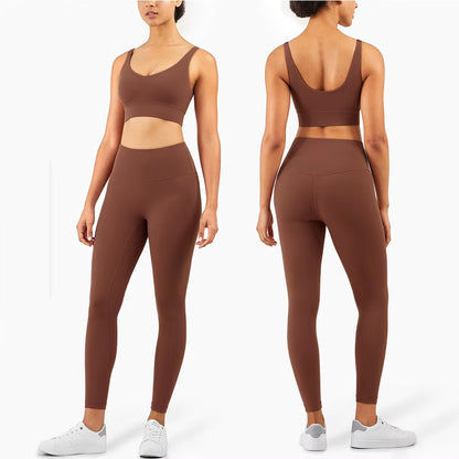 Yoga Set Women Sportswear Fitness Suits No Front Seam Soft Yoga Wear Workout Clothes for Women Gym Set Sports Clothing