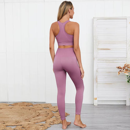 Women'S Seamless Yoga Suit Sportswear Fitness Suit Sports Bra Leggings 2 Piece Sets Gym Clothes Costume for Yoga Female 2023 Hot