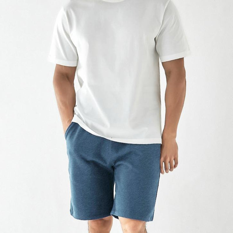EVELLYHOOTD 7" GSM360 Gray Plain Cotton Sweat Shorts for Men Heavyweight Drawstring Essential Clean Fit Gym Shorts Summer Sweat Shorts M102