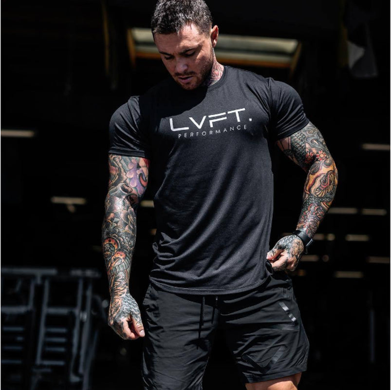 LIVE FIT Mens Gym Top LVFT Training Exercise Sports T-Shirt Vest for Work Out