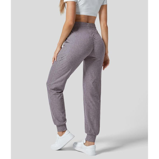 Halara High Waisted Drawstring Side Pocket Ruched Yoga Joggers