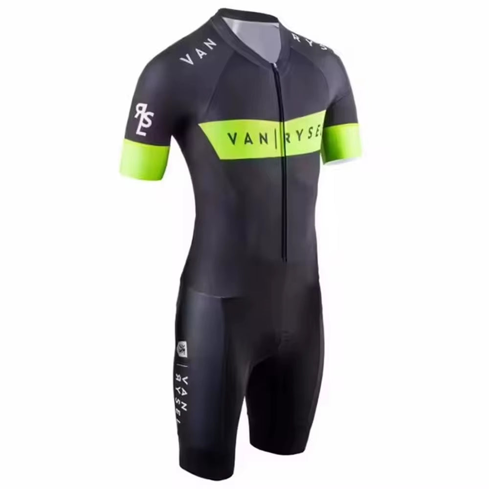 Van/Rysel Road Racing Suit Racer White Triathlon Summer Tights One-Piece Pants Cycling Suit Breathable Outdoor Sports Clothes