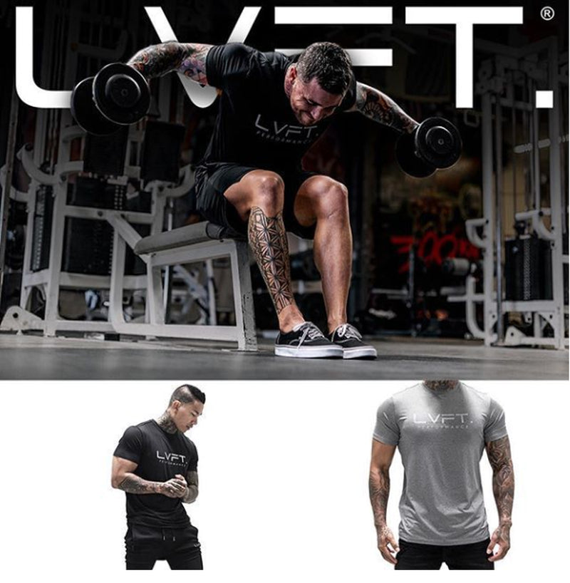 LIVE FIT Mens Gym Top LVFT Training Exercise Sports T-Shirt Vest for Work Out
